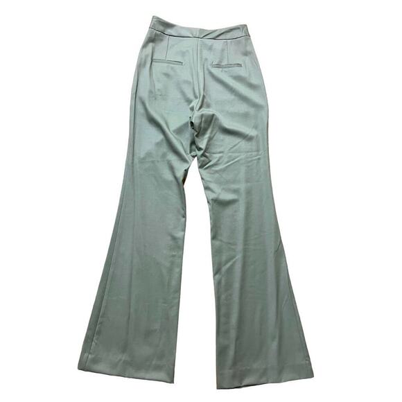 Sablyn Iris Luxury Dress Pants NWT Flat Front Wool Flare Leg Green Large - Picture 2 of 7